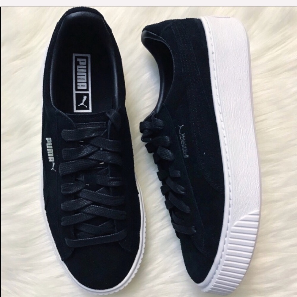 puma | black suede platform sneakers - Picture 7 of 8